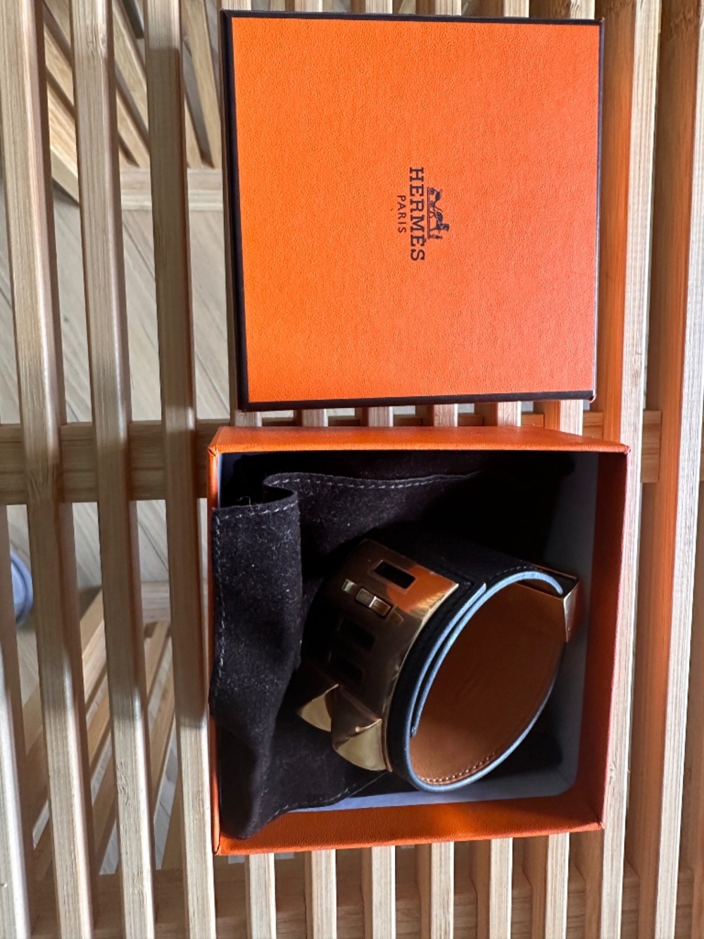 HERMES AUTHENTIC Collier de Chien CUFF BRACELET WITH RECEIPT BOX DUST BAG - Picture 3 of 6